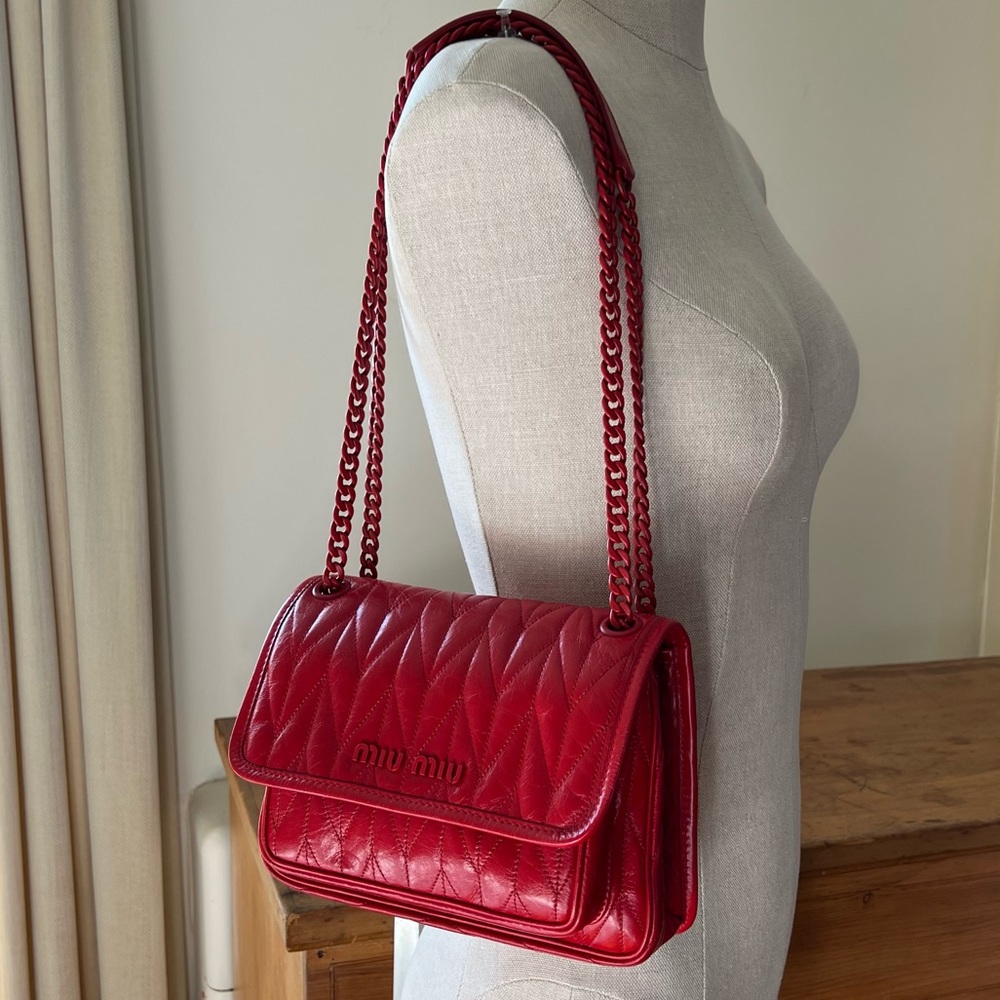 Miu Miu Quilted Flap Shoulder Bag